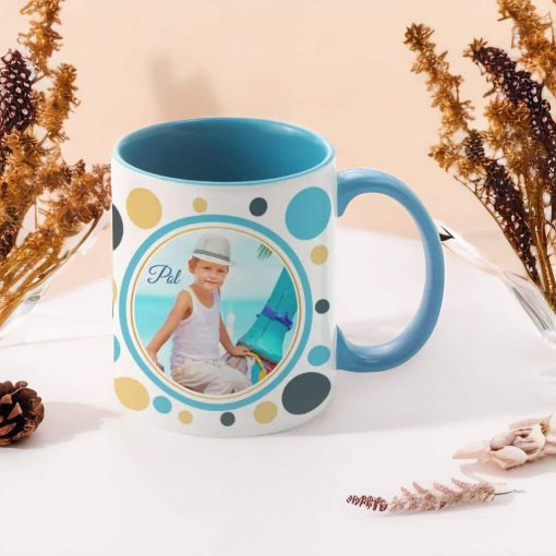 taza personalizada azul