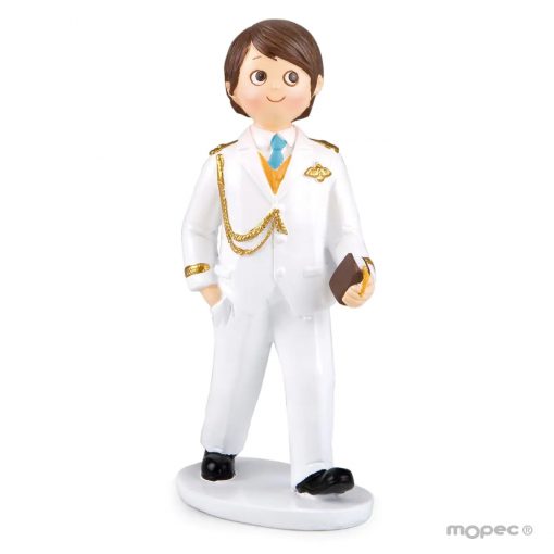 figura para tarta de comunión niño almirante blanco