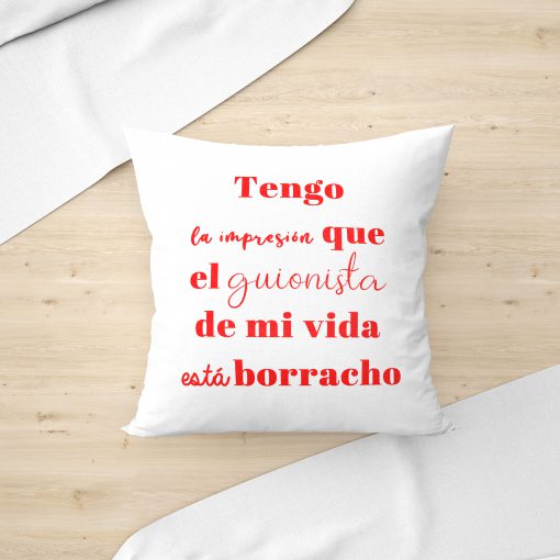 cojin personalizado con frase modelo guionista